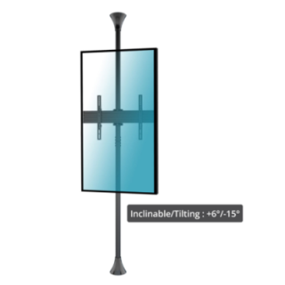 Kimex 032-2001K3 - Tiltable Floor-to-Ceiling Mount for 55" - 75" Portrait TV Screens