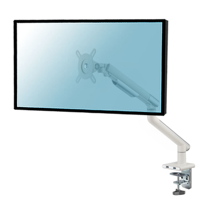 Kimex 015-2411 - Full Motion Desktop Mount for 17"-32" PC Monitor with USB, White