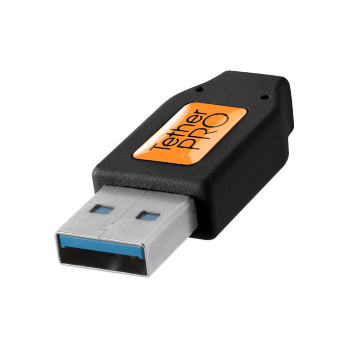 Tether Tools CUC3215-BLK - TetherPro, USB-C 3.1 Cable, USB-C / 3.0 A, 4.6 m, Black