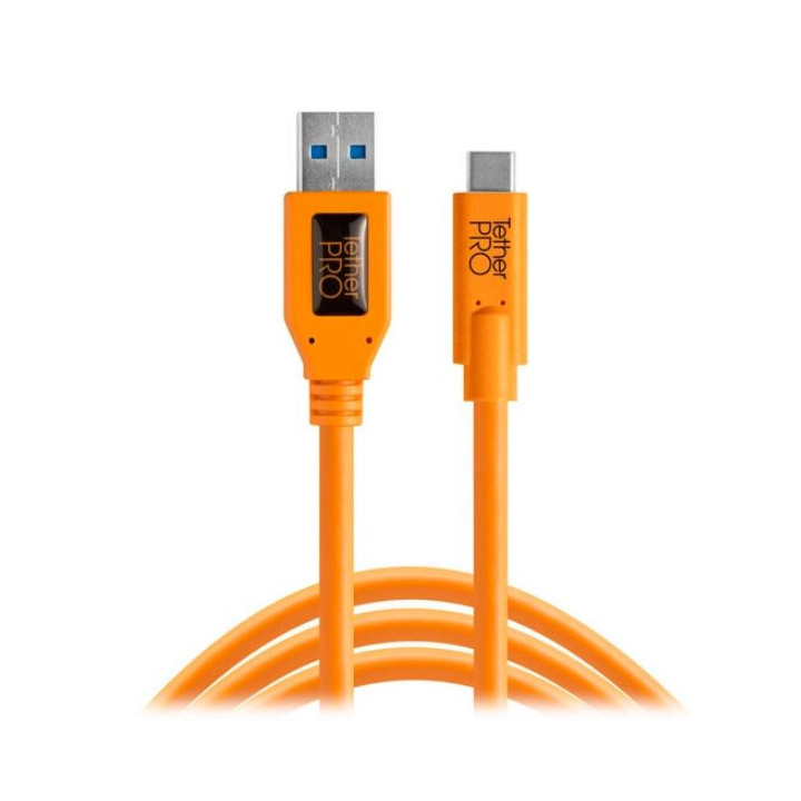 Tether Tools CUC3215-ORG - TetherPro, USB-C 3.1 Cable, USB-C / 3.0 A, 4.6 m, Orange
