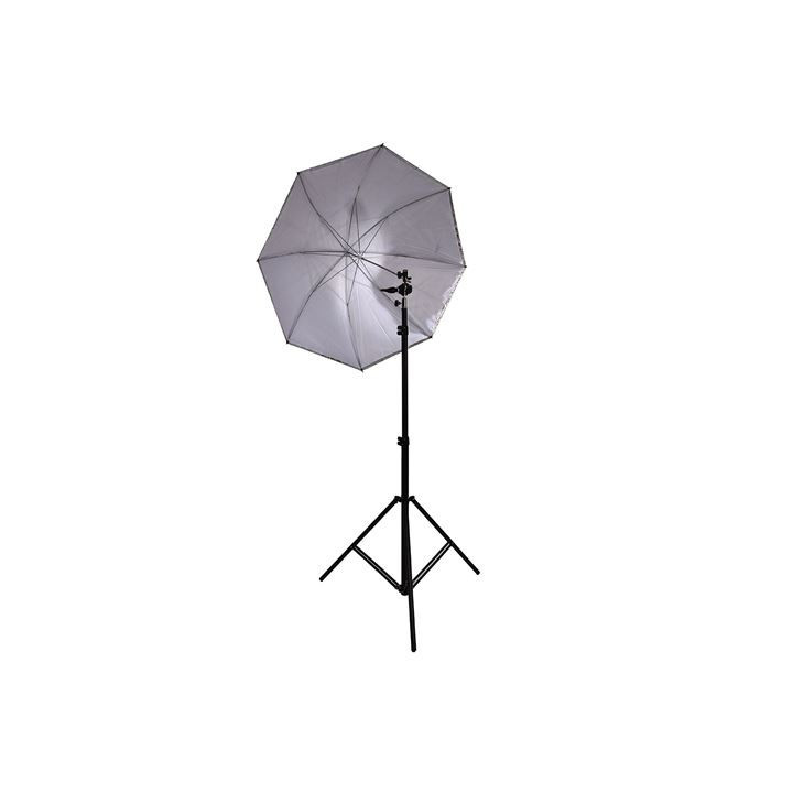 Falcon Eyes 2555 - Umbrella Set White/Black 152 cm incl. tripod and bracket