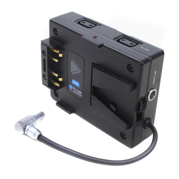 Hawkwoods VL-KOM - V-lock mini Red Komodo fitting - 2x D-Tap 1x DC Input 