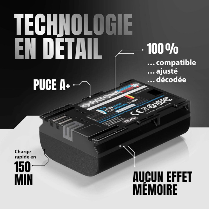 Patona 1353 - Platinum Canon LP-E6 USB-C Input