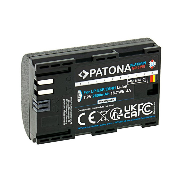 Patona 1361 - Platinum Canon LP-E6NH USB-C Input
