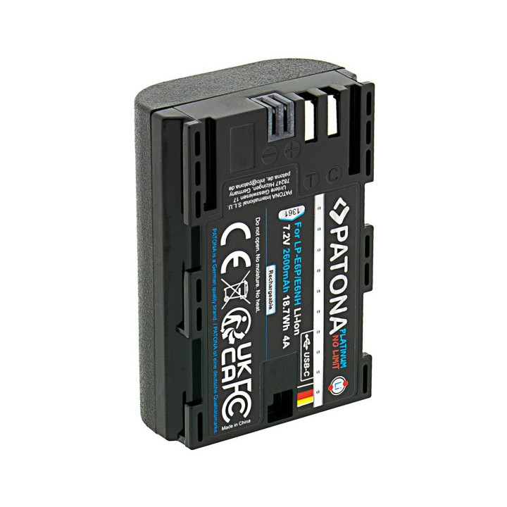 Patona 1361 - Platinum Canon LP-E6NH USB-C Input