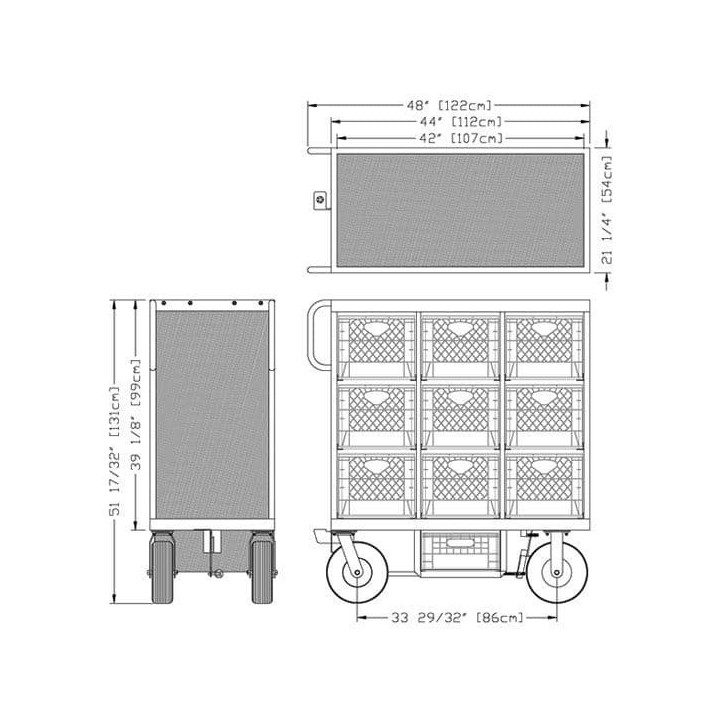 Magliner SB-09 MINI - 9-Crate Mini Cart