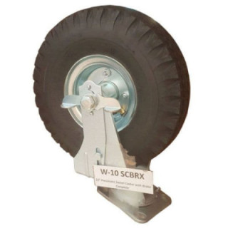 Magliner W-10 SCBRX - 10" Swivel Caster Pneumatic Wheel with Brake (4.10 / 3.50-4)