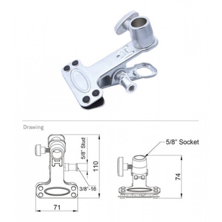 Kupo KCP-356-BK - Steel Spring a Clamp 6" Black ( Set for 2)