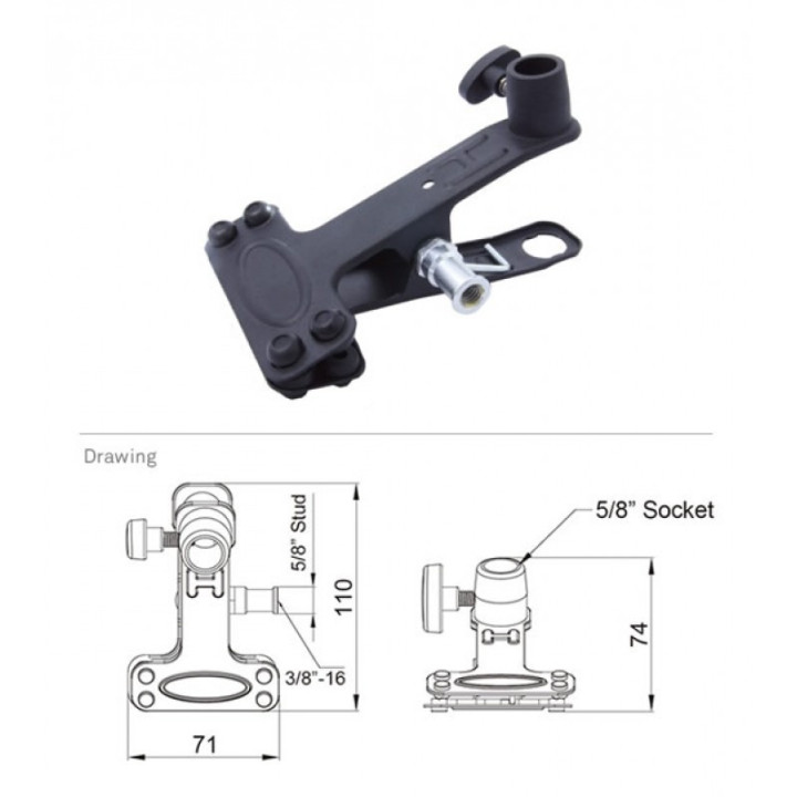 Kupo KCP-360B - Alli Clamp Black