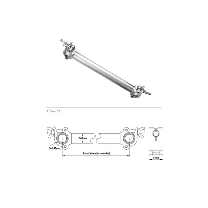Kupo KCP-802-DP - Pipe-to-pipe Couplerparallel, 500mm(Ctrs to Ctrs)