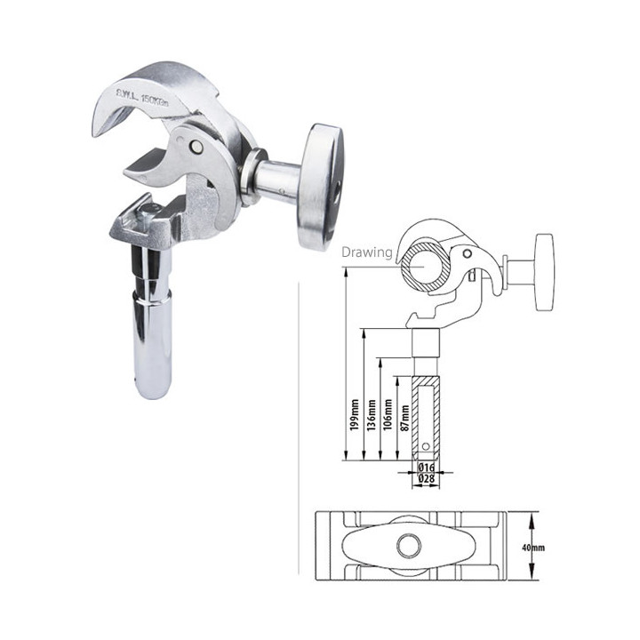 Kupo KCP-814 - Arch Coupler W/28mm Spigot
