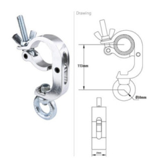 Kupo KCP-825 - Slim Handcuff Coupler With M12 Ring