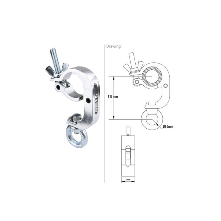 Kupo KCP-825 - Slim Handcuff Coupler With M12 Ring