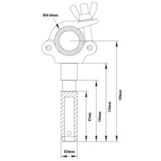 Kupo KCP-864 - Slim Mighty Coupler With 28mm Spigot