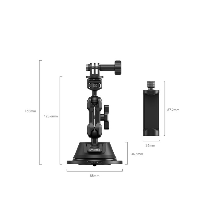 SmallRig 4275 - Portable Suction Cup Mount Support Kit for Action Cameras/Mobile Phones SC-1K