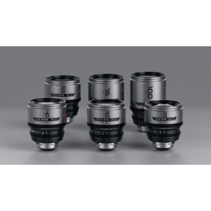 DZOFilm DZO-PA6PLMB - Pavo 2x Anamorphic 6-Lens Kit (28/32/40/55/75/100mm T2.1/T2.4) for PL/EF Mount (S35) metric - Blue Coating