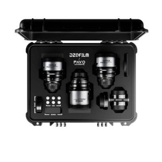 DZOFilm DZO-PAA3PLMB - Pavo 2x Anamorphic 3-Lens Kit (28/40/75mm T2.1) for PL/EF Mount (S35) metric - Blue Coating