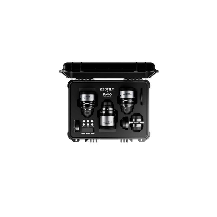 DZOFilm DZO-PAA3PLMB - Pavo 2x Anamorphic 3-Lens Kit (28/40/75mm T2.1) for PL/EF Mount (S35) metric - Blue Coating