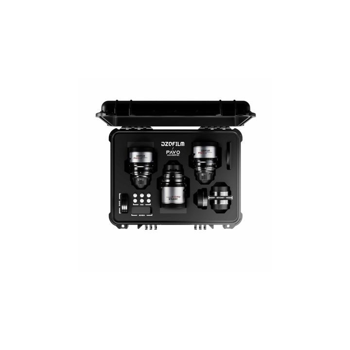 DZOFilm DZO-PAB3PLMN - Pavo 2x Anamorphic 3-Lens Kit (32/55/100mm T2.1/T2.4) for PL/EF Mount (S35) metric - Neutral Coating