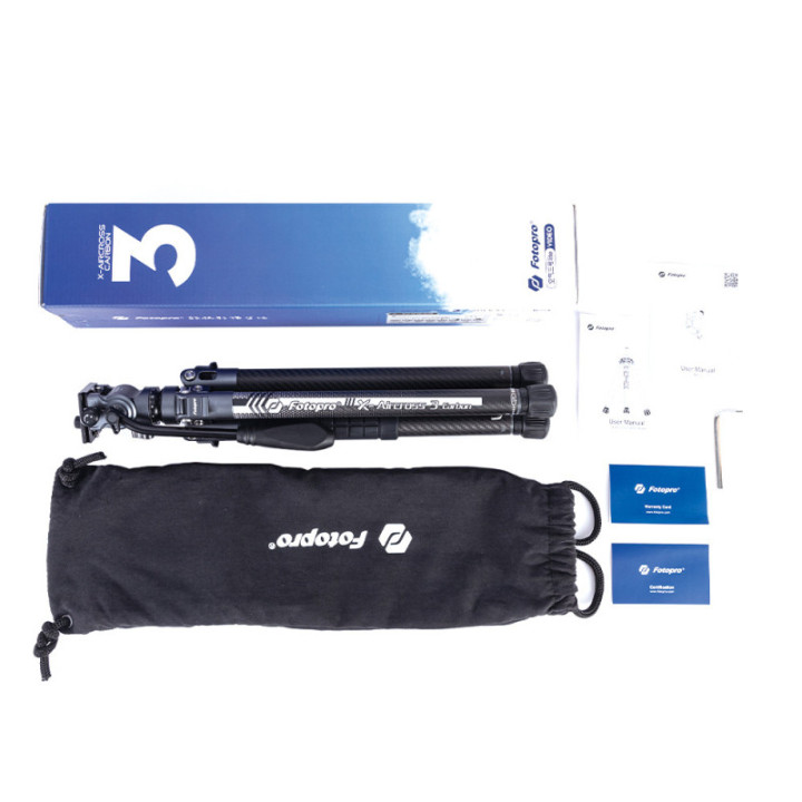FotoPro X-AIRCROSS 3 Lite Video - Carbon Fiber Travel Tripod