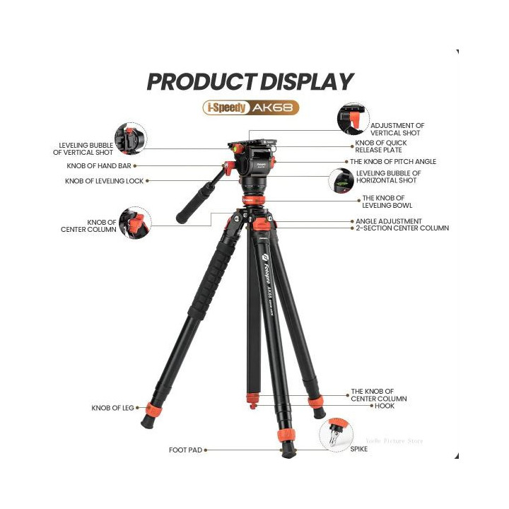 FotoPro AK68 -Fluid Video Tripod