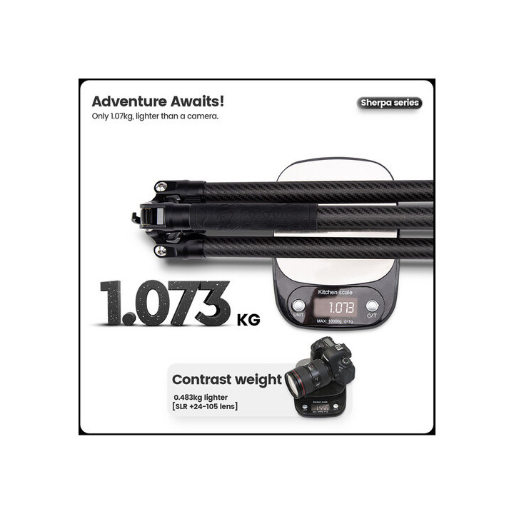 FotoPro Sherpa Max - Carbon Fiber Travel Tripod