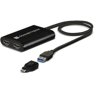 Sonnet USBC-DHDMI - DisplayLink USB-C Dual 4K 60Hz HDMI Adapter for Mac & Win