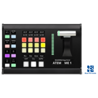 Skaarhoj T-BLOCK-R-V1B-SBK - T-Block Right w/Blue Pill Inside - Slim Enclosure Black