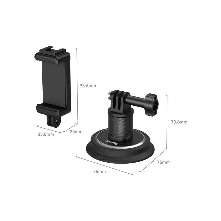 SmallRig 4347 - Suction Cup Mounting Support for Action Cameras