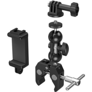SmallRig 4373 - Crab-Shaped Super Clamp with Ball Head Magic Arm, Action Mount & Phone Holder Kit