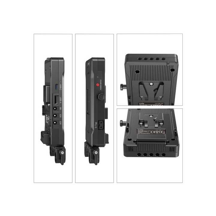 SmallRig 3203B - V-Mount Battery Adapter Plate with Dual 15mm Rod Clamp (Updated)