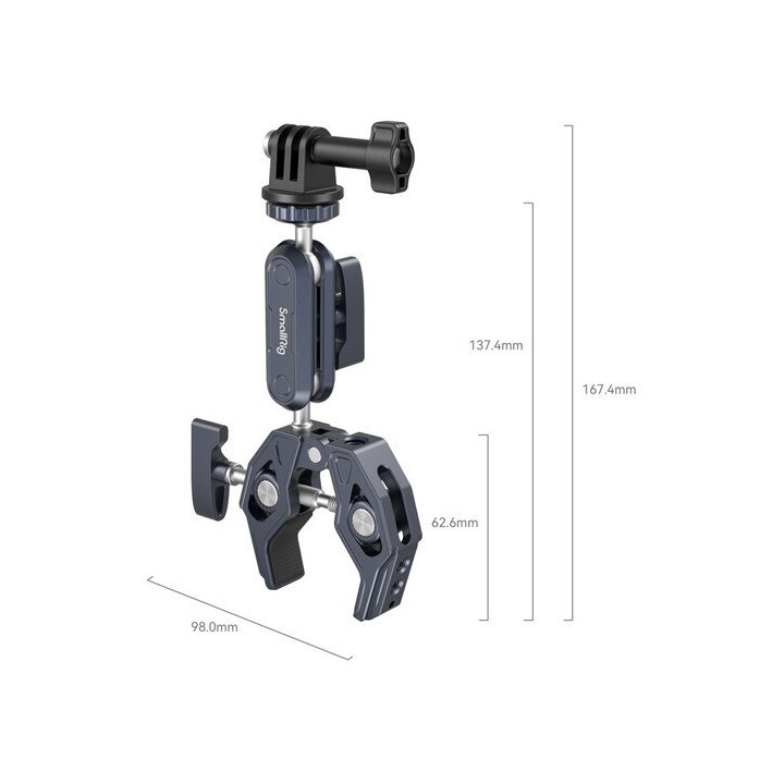 SmallRig 3757B - Crab-Shaped Super Clamp Kit with Ball Head Magic Arm