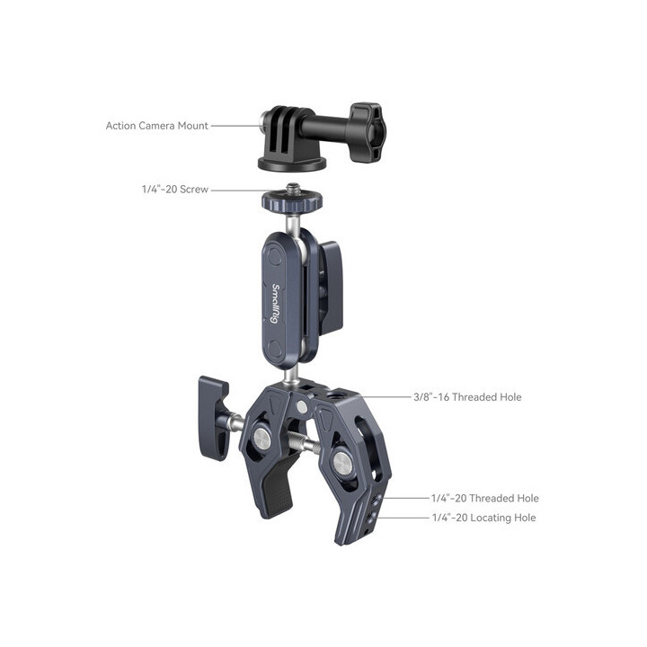 SmallRig 3757B - Crab-Shaped Super Clamp Kit with Ball Head Magic Arm