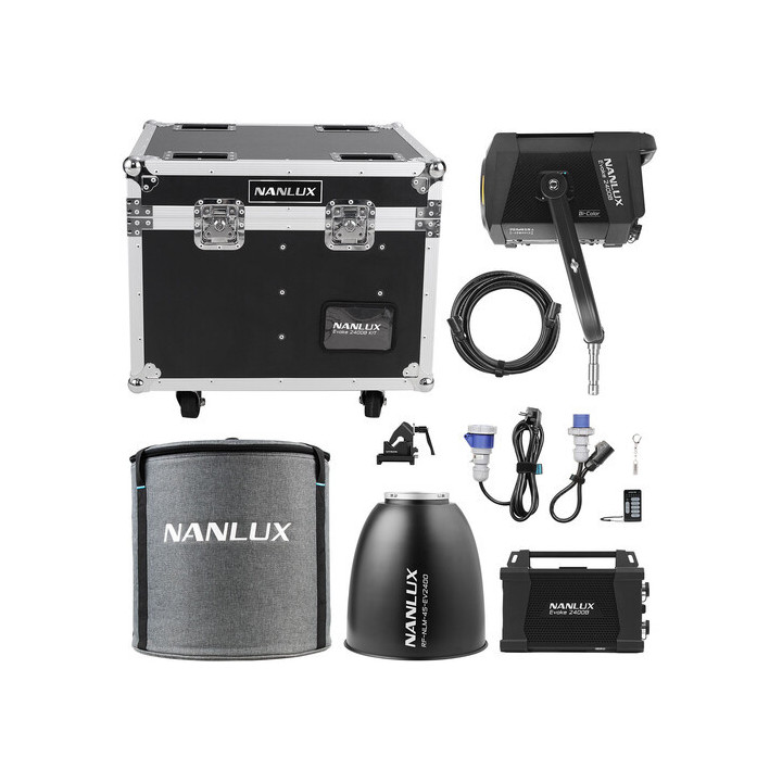 Nanlux Evoke 2400B KIT - Evoke 2400B Bi-color Spot Light with Reflector  in Flight case
