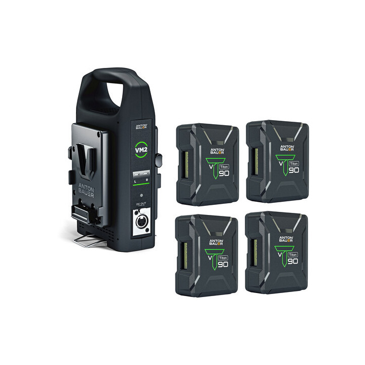 Anton-Bauer 8275-0161 - 4 X Titon 90 VM Batteries and VM2 Charger