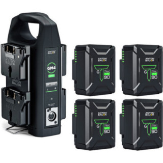 Anton-Bauer 8275-0164 - 4 X Titon Micro 90GM Batteries and GM4 Charger