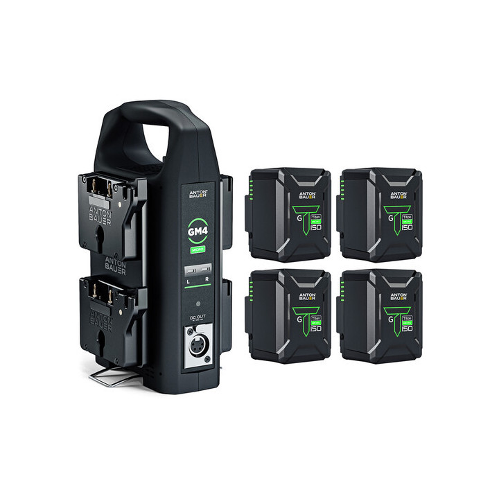 Anton-Bauer 8275-0166 - 4 X Titon Micro 150GM Batteries and GM4 Charger