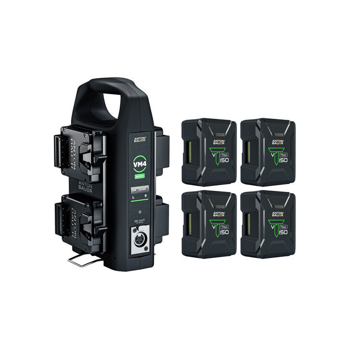 Anton-Bauer 8275-0167 - 4 X Titon Micro 150VM Batteries and VM4 Charger