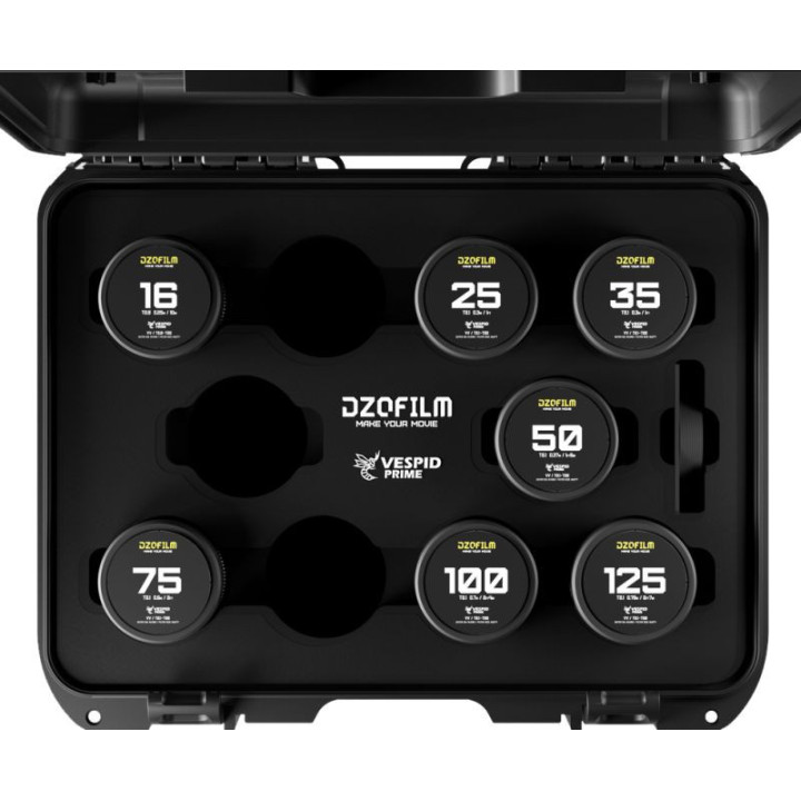 DZOFilm DZO-VP7V2PL - Vespid Prime 7-Lens Kit (16 T2.8 + 25/35/50/75/100/125 T2.1)