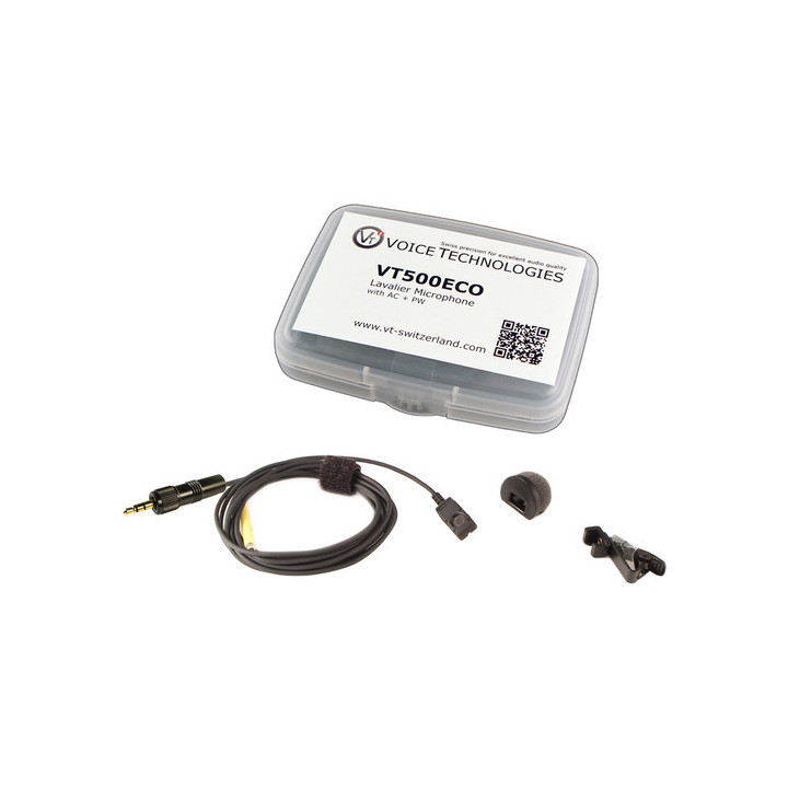 Voice Technologies VT500ECO - Miniature Lavalier Microphone (in transparent box with AC+PW)