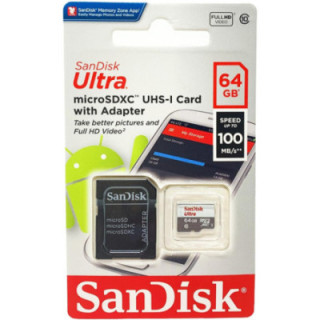 Sandisk SDSQUNR-064G-GN3MA - 64GB Ultra microSDHC/microSDXC UHS-I card