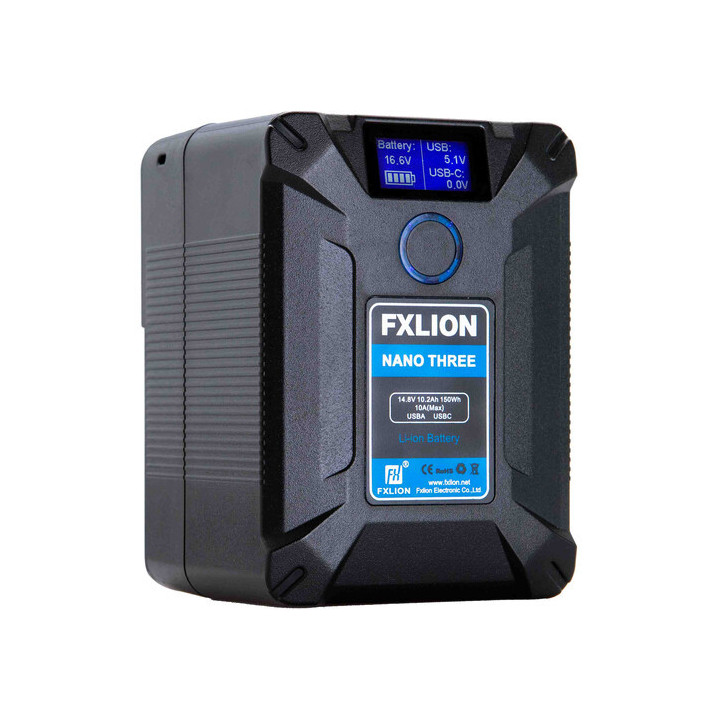 FXLION NANO-THREE-W -  V-Mount Battery - 14.8V, 150Wh, Wireless Charging