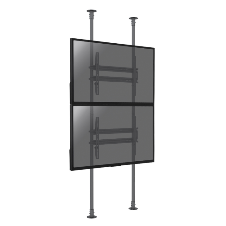 Kimex 032-1017K - Floor-to-ceiling Support for 2 TV Screens 50"- 100", Height 300cm Max