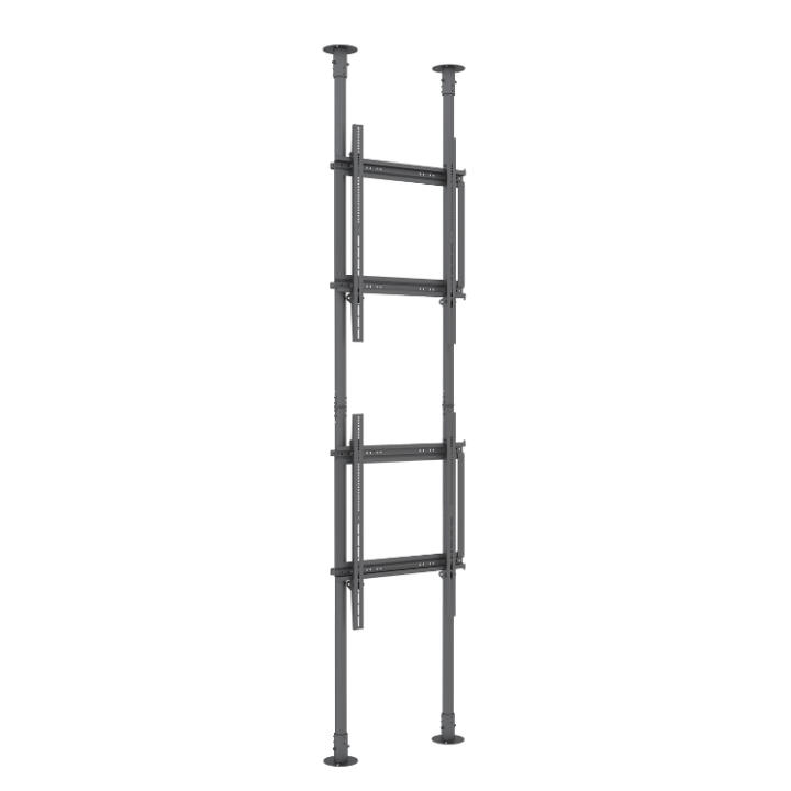 Kimex 032-1019K - Floor-to-ceiling Mount for 2 Tv Screens 50''- 82'' - Portrait Mode - Height 300cm Max