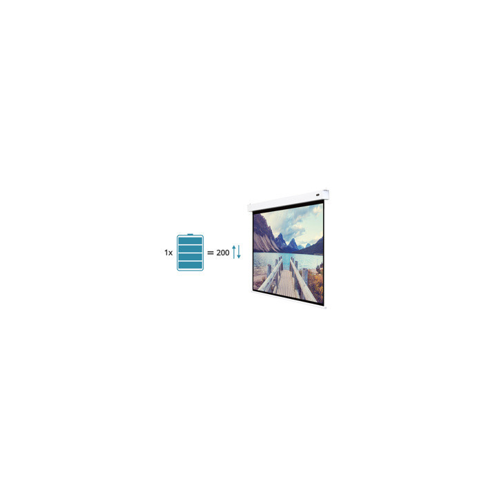 Kimex 047-1513 - Battery Powered Electric Projection Screen 2.20 X 1.24m - 16:9 Format