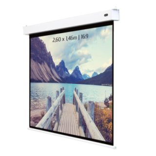 Kimex 047-1515 - Battery Powered Electric Projection Screen 2.60 X 1.46m - 16:9 Format
