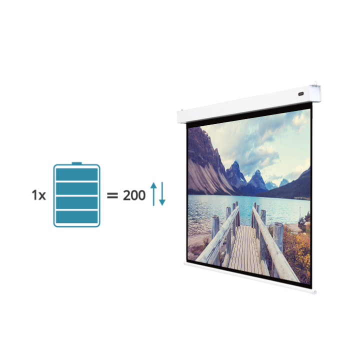 Kimex 047-1516 - Battery Powered Electric Projection Screen 2.80 X 1.58m - 16:9 Format