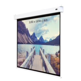 Kimex 047-1517 - Battery Powered Electric Projection Screen 3.00 X 1.69m - 16:9 Format