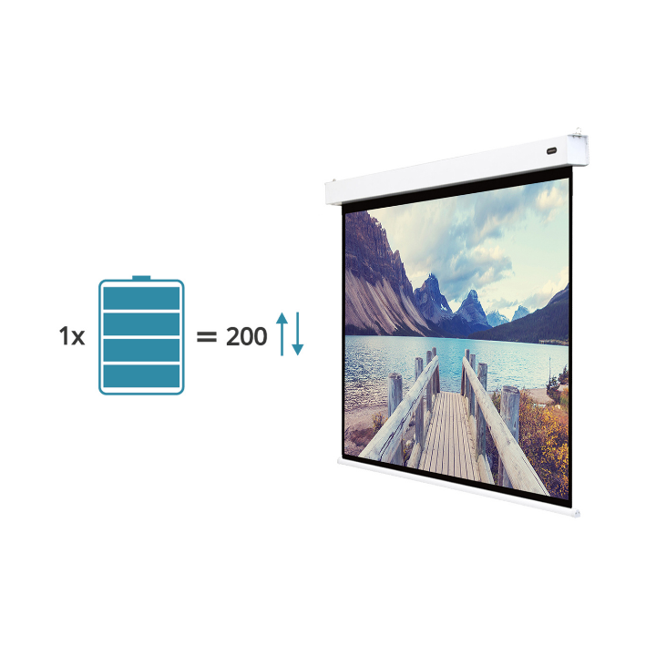 Kimex 047-1517 - Battery Powered Electric Projection Screen 3.00 X 1.69m - 16:9 Format