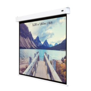 Kimex 047-1518 - Battery Powered Electric Projection Screen 3.20 X 1.80m - 16:9 Format